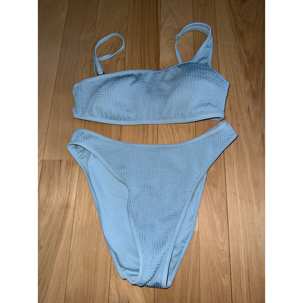 Abercrombie & Fitch Light Blue Ribbed Bikini - Picture 1 of 3